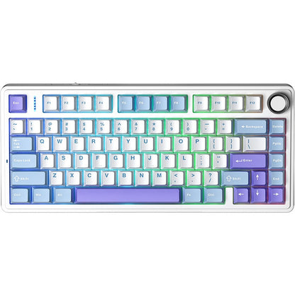 Teclado Mecânico Gamer AULA F75 RGB Layout 75% Gravação Lateral Gasket Mounted Personalizado 80 Teclas Keycaps PBT Teclado Sem Fio