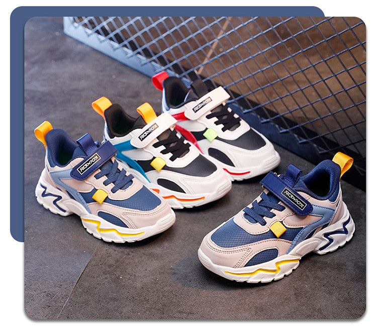 Four Seasons Sport Kids Sneakers Boys Casual Shoes For 5-16Years Children School Walking Non-slip Outdoor Running Shoes Leather