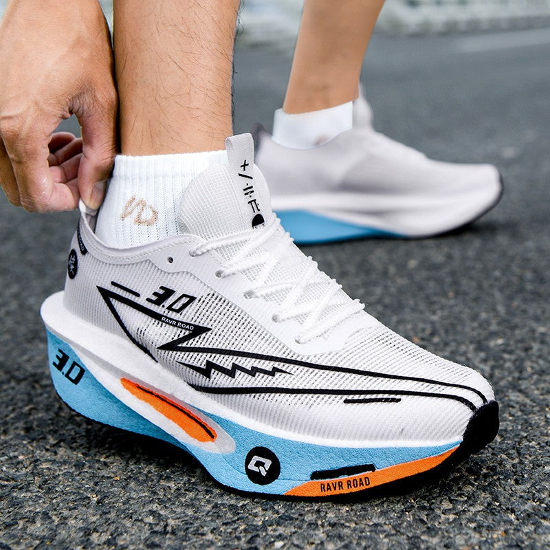 Tênis de Borda de Carbono Masculino Antiderrapante Acolchoado Confortável para Corrida e Treinamento Tênis de Malha Casual para Mulheres