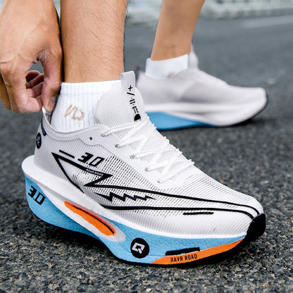 Tênis de Borda de Carbono Masculino Antiderrapante Acolchoado Confortável para Corrida e Treinamento Tênis de Malha Casual para Mulheres