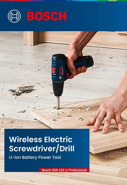 Furadeira Elétrica Bosch GSR120 Li 12V Parafusadeira Sem Fio Profissional Furadeira de Impacto Recarregável Ferramentas Elétricas Multifuncionais