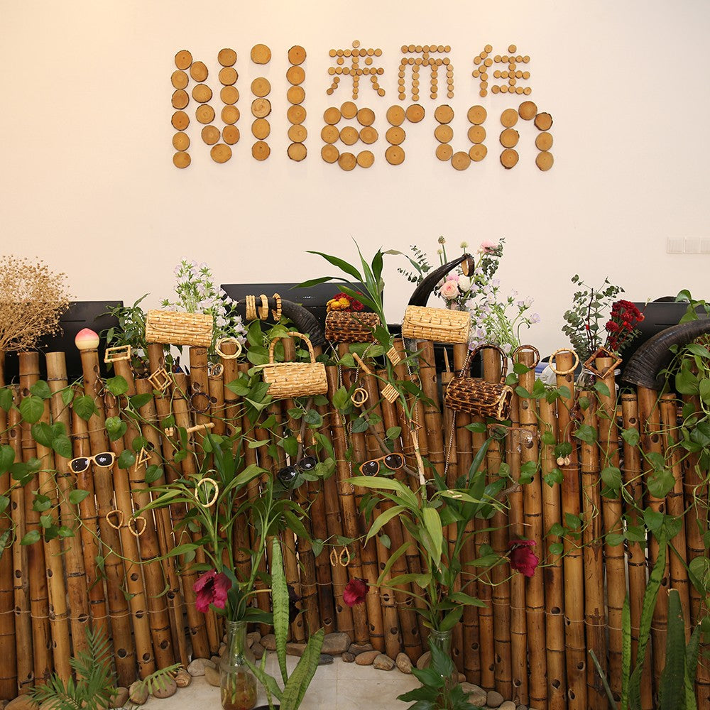 Nilerun Brand Fashion Vintage Retro Hard Wood Rattan Straw Evening Purse Wallet Unique Handmade Natural Bamboo Root Clutch Bag