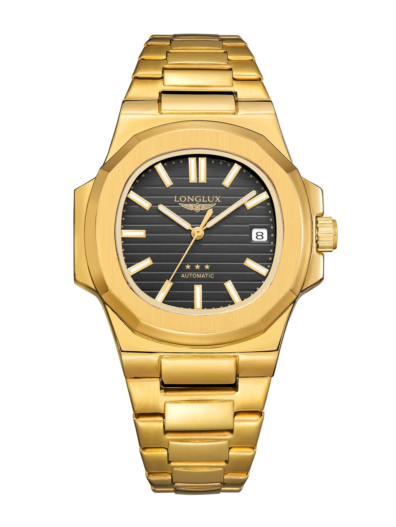 Men automatic watch business date mechanical watches waterproof stainless steel luminous luxury mens watch boyfriend gift