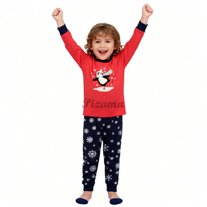 100 Cotton Girls Christmas Pajamas Sets Kids Pyjamas Penguin Snowman Pijama Xmas Homewear Baby Sleepwear Children Nightwear Pjs