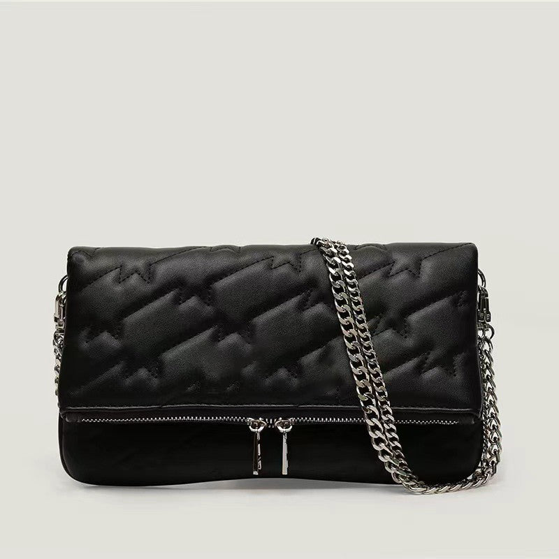 2025 New Women Shoulder Bag Black Embroidery Vintage Luxury Design Casual Wing Bag