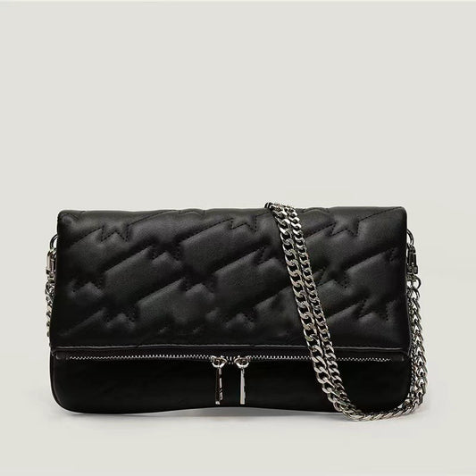 2025 New Women Shoulder Bag Black Embroidery Vintage Luxury Design Casual Wing Bag