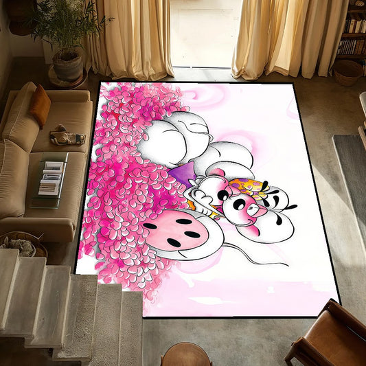 D-diddl small carpet Anti-Slip Kitchen cartoon funny maus art Bedroom Handmade Tufted Rug cute Living Room Entrance Decoration