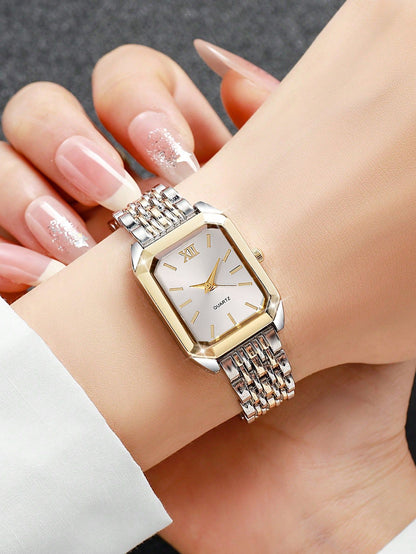 New Fashionable Simple Explosive Square Bar Scale Dial Steel Strip Quartz Watch,Birthday gift, without the box
