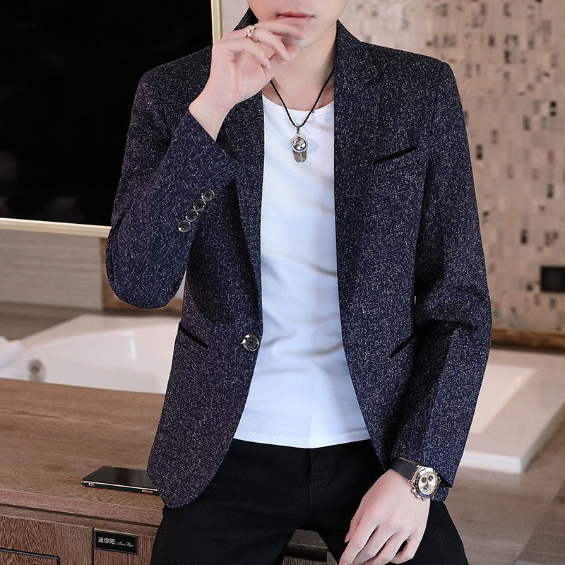 Men's Slim Fit Business Casual Shirt 2025 Korean Fashion Handsome All Seasons Polyester Boutique Style