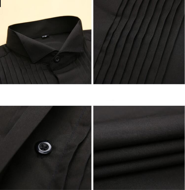 White Men's Dress Shirt,Single-breasted Long-sleeve Square Collar Shirts Wedding/party/performance Camisa Male Chemise S-7XL 8XL