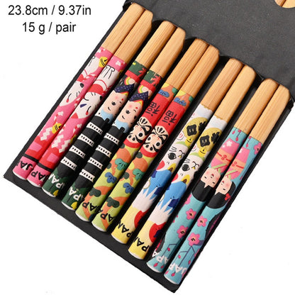 5 Pares de Hashis de Bambu Japoneses para Sushi Antiderrapante Utensílios de Mesa Reutilizáveis para Hot Pot Hashis Chineses Ferramentas de Cozinha
