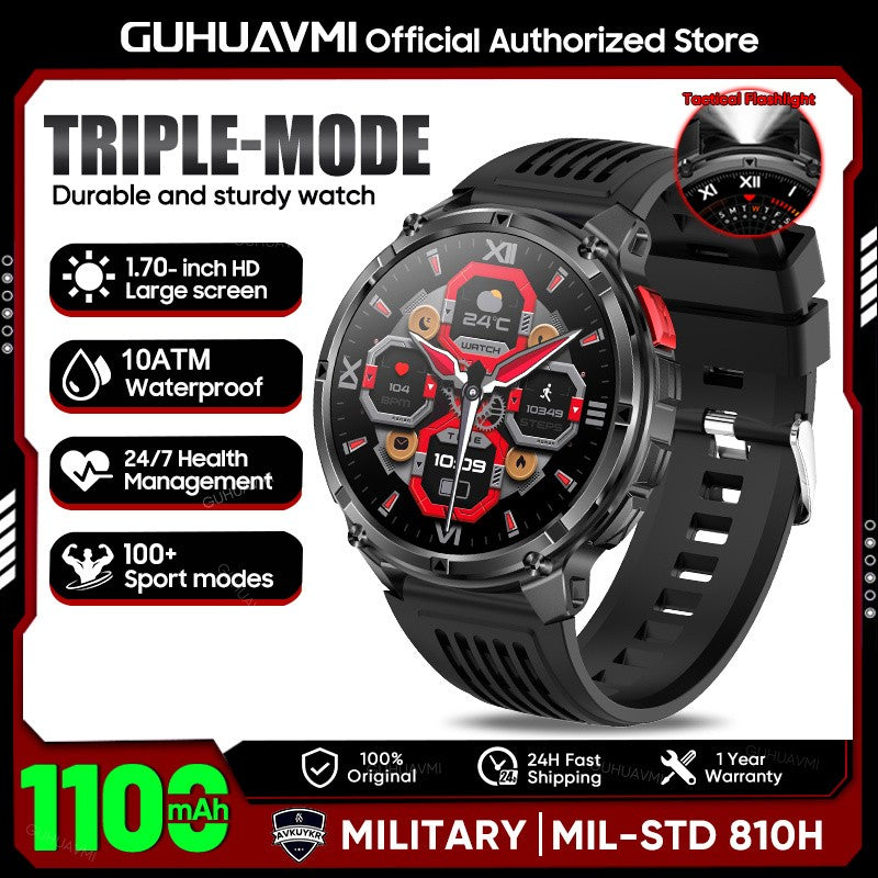 Smartwatch Masculino Novo T-REX3 2026 Bateria de 1100mAh 10ATM À Prova D'Água GPS Chamada Bluetooth 1.7" AMOLED HD Esportes Lanterna Inteligente