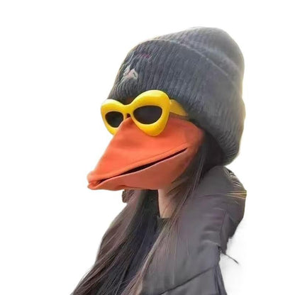1/2Pcs Creative Movable Animal Mask Breathable 3D Duck Bill Face Mask & Yellow Frame Glasses Breathable Funny Party Set Gift