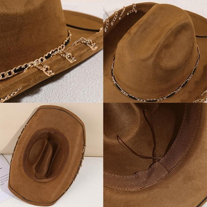 L5YA Elegant Homburg Hat for Men Women Unisex Wear Vintage Top Hat Cowboy Costume