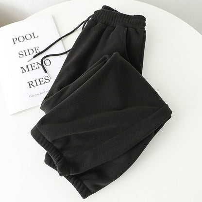 Winter Pants Women Unisex Loose Wide Leg Sweatpants High Waist Drawstring Comfortable Straight Baggy Sweatpants