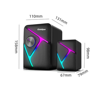 Caixa de som Bluetooth Goldpo D26 com som surround 360 graus, estéreo sem fio Bluetooth para computador, Macbook, laptop