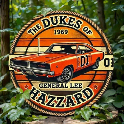 2D Flat, "Car Sign" Retro Wall Decor Aluminum Sign for Yard, Garden, Kitchen, Bar, Room, Outdoor, Garage, Club, Cafe, Restaurant