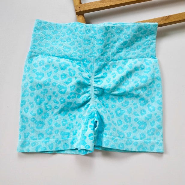 Women's Leopard Print High-Waisted Biker Shorts-Peach Butt-Lifting,Slim-Fit,Quick-Drying,Stretchy for Running,Yoga & Fitness