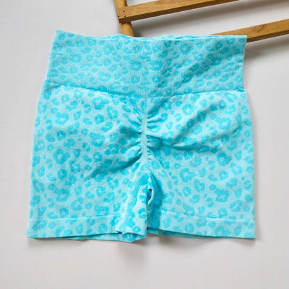 Women's Leopard Print High-Waisted Biker Shorts-Peach Butt-Lifting,Slim-Fit,Quick-Drying,Stretchy for Running,Yoga & Fitness