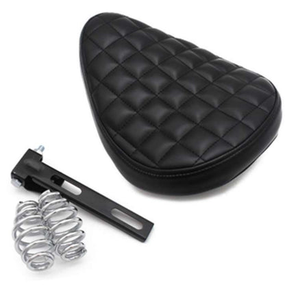 Assento de Couro para Motocicleta Retro Couro Preto Banco Solo para Harley Custom Chopper Bobber Honda Yamaha Kawasaki Suzuki