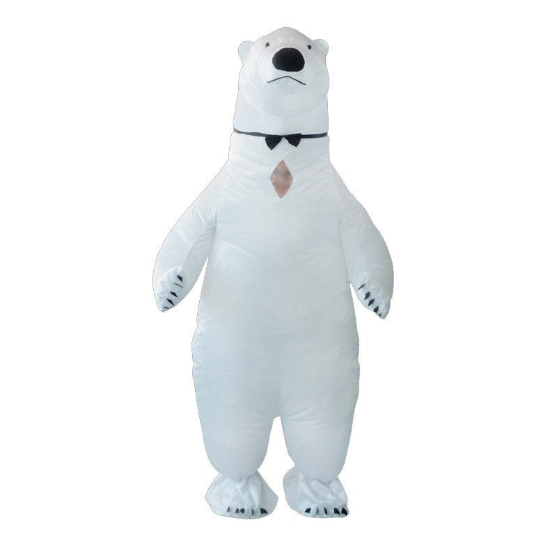 Fantasia Inflável de Urso Polar Novo Adereço de Atmosfera para Performance de Festa de Natal Roupas de Desenho Animado para Todas as Idades