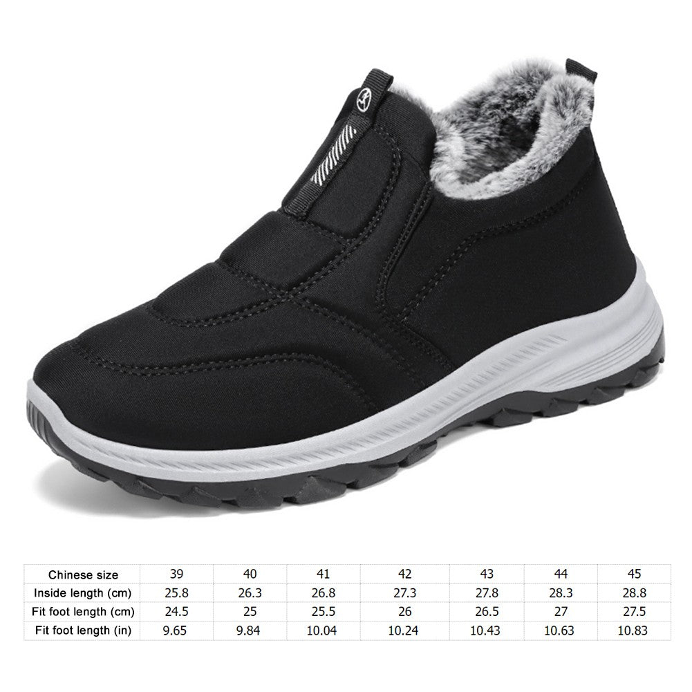 Warm Walking Shoes Lightweight Thermal Ankle Boots Non-slip Slip On Sneakers Winter Thick Fur Shoes for Travel Hiking
