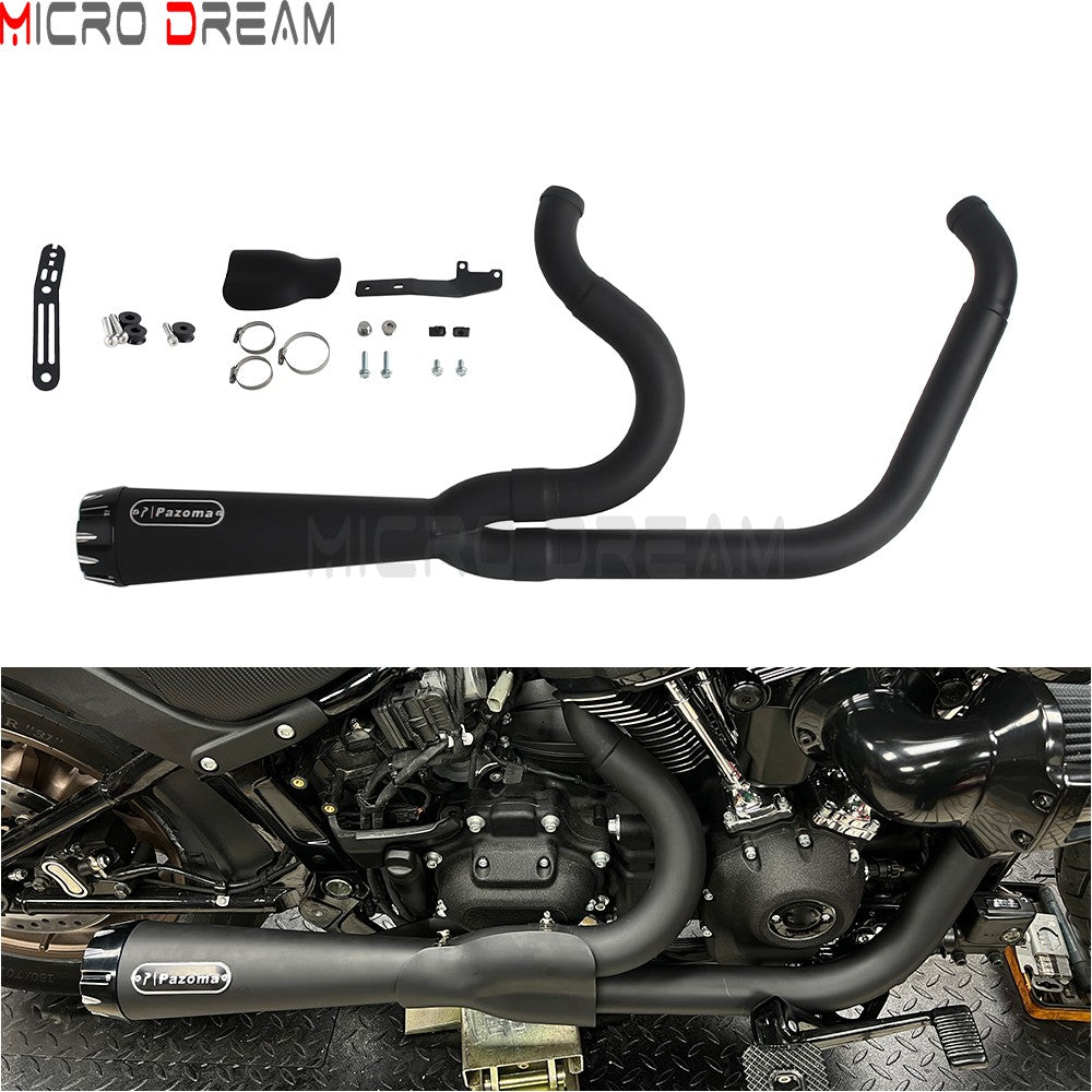 For Harley Softail Low Rider ST FXLRST 117 2025-26 Full Complete Exhaust System Swept-up Muffler Motorcycle Exhaust Pipes 2-In-1