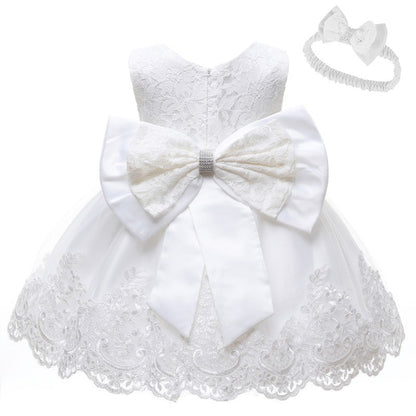 LZH Baby Girl Dress Newborn Clothes Princess Dress+Headwear For Toddler Birthday Wedding Christening Infant Party Christmas Gown