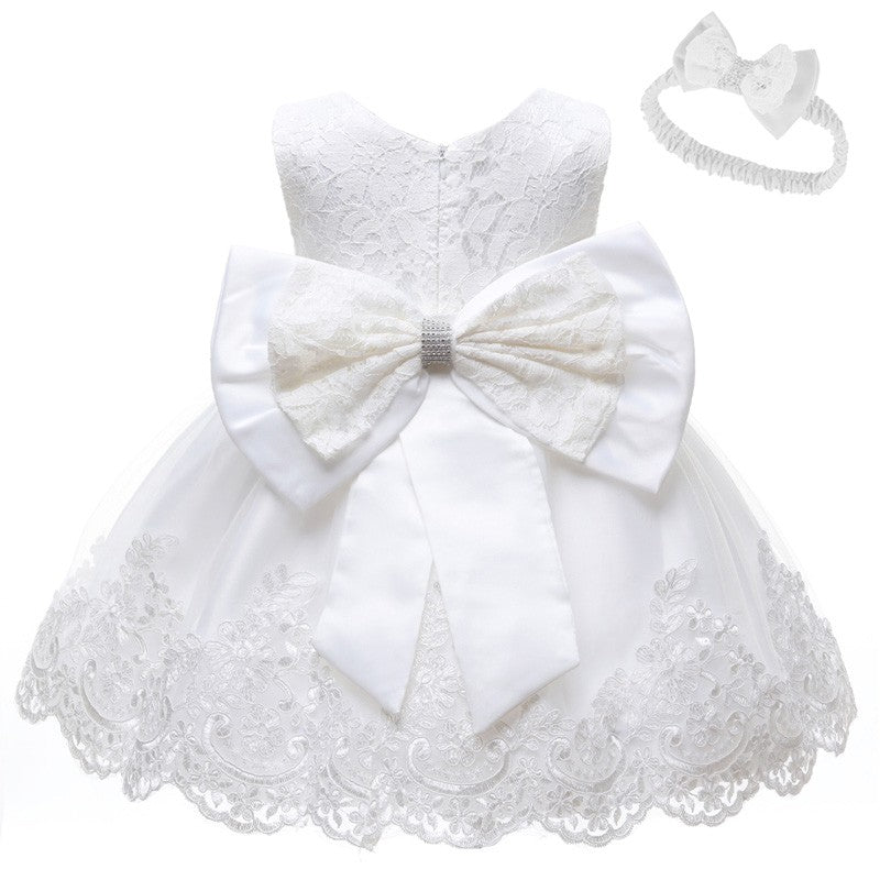 LZH Baby Girl Dress Newborn Clothes Princess Dress+Headwear For Toddler Birthday Wedding Christening Infant Party Christmas Gown