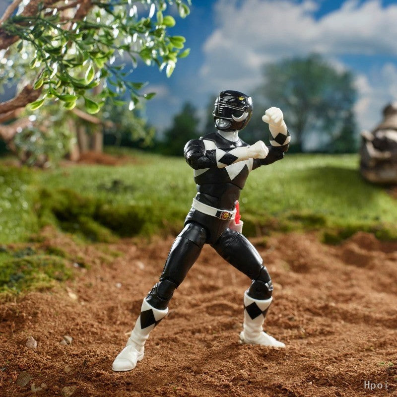 ?Promoções Quentes?Hasbro Original Power Rangers Lightning Collection Mighty Morphin Power Rangers Boneco Ranger Preto Figura de Anime Presente
