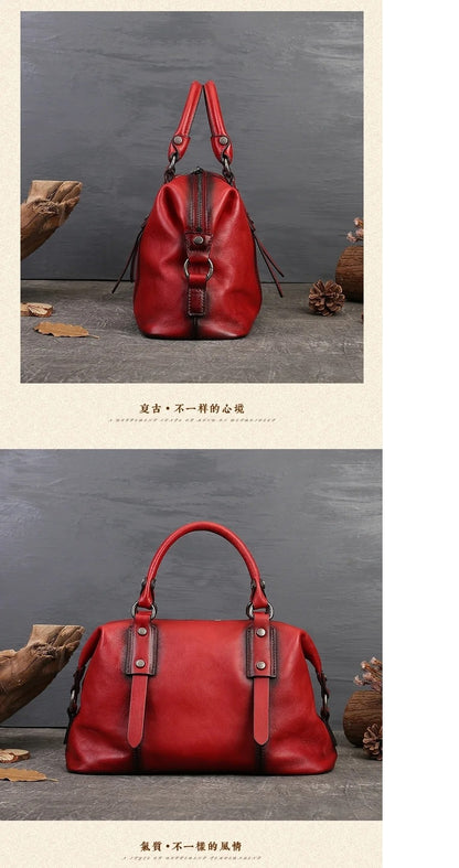 MOTAORA 2025 New Genuine Leather Satchel Tote Bag Top Handle Handbag Designer Shoulder Bag Large Capacity Cross Body Bag Vintage