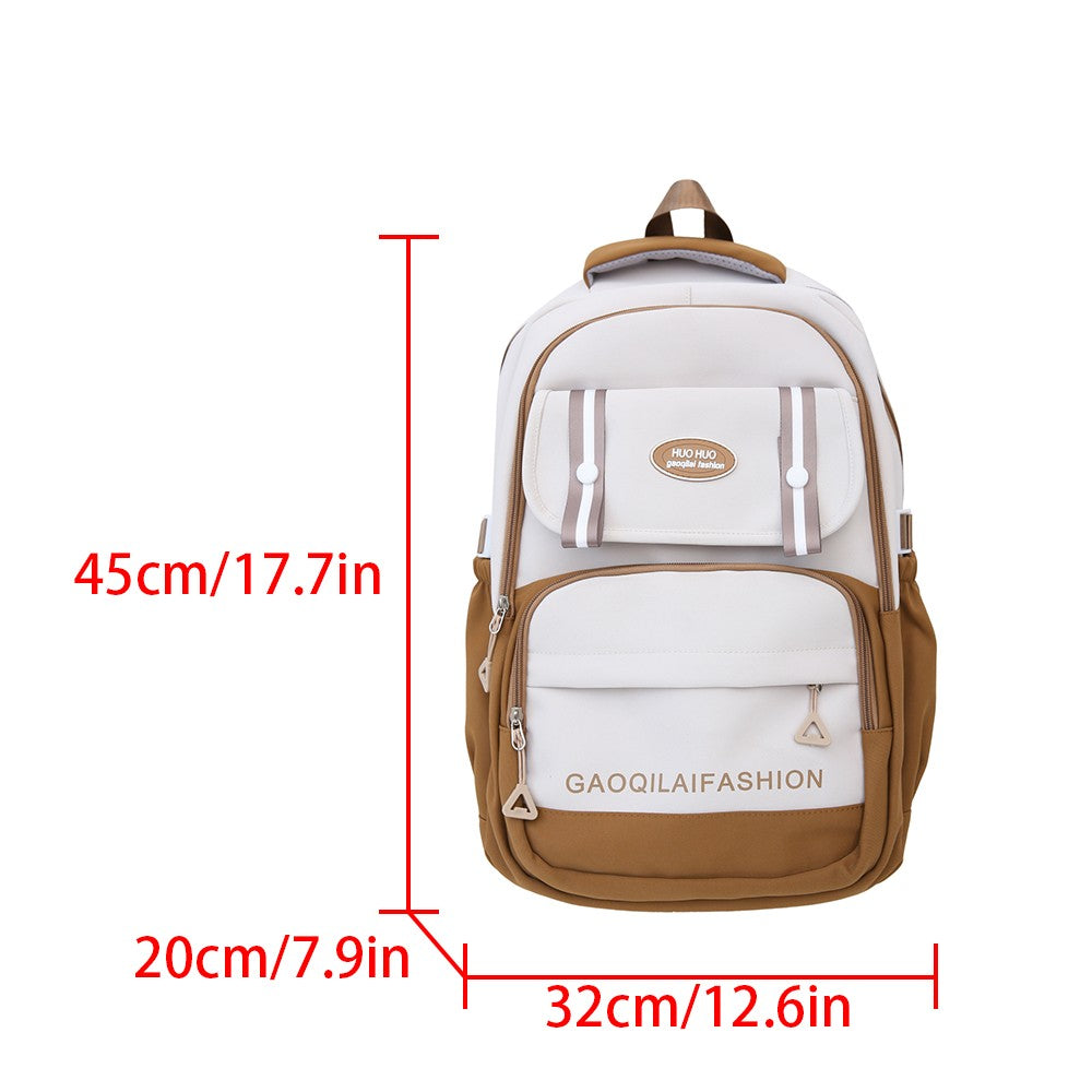 Mochila de Computador Original, Grossa e de Grande Capacidade, Estilo Universitário, Adequada para Estudantes Universitários em Deslocamento, Mochila Portátil para Atividades ao Ar Livre
