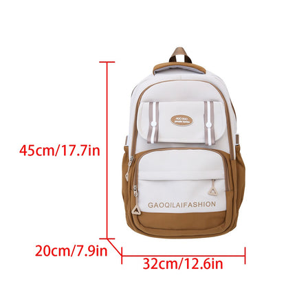 Mochila de Computador Original, Grossa e de Grande Capacidade, Estilo Universitário, Adequada para Estudantes Universitários em Deslocamento, Mochila Portátil para Atividades ao Ar Livre