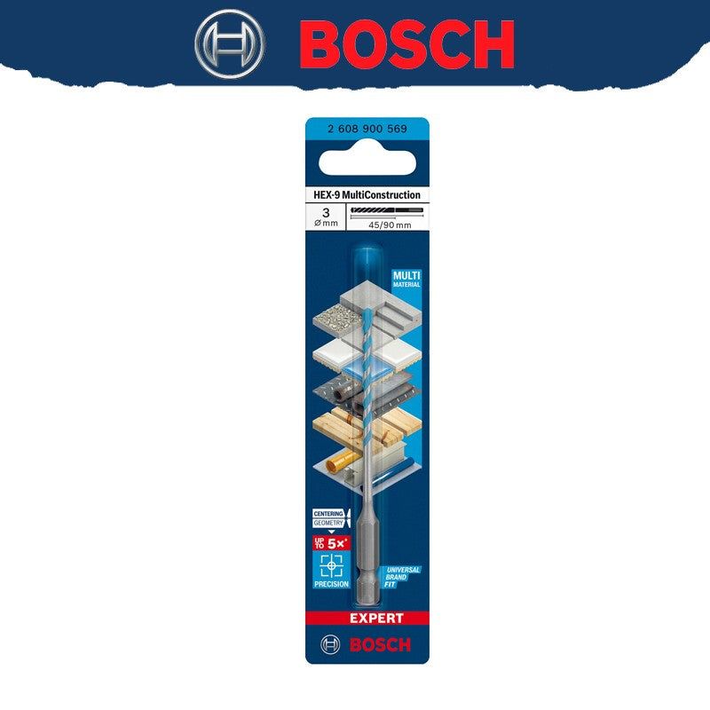 BOSCH EXPERT HEX-9 Broca Multiconstrução Para Concreto Azulejos Macios Broca Helicoidal de Alta Dureza 2608900569 2608900574