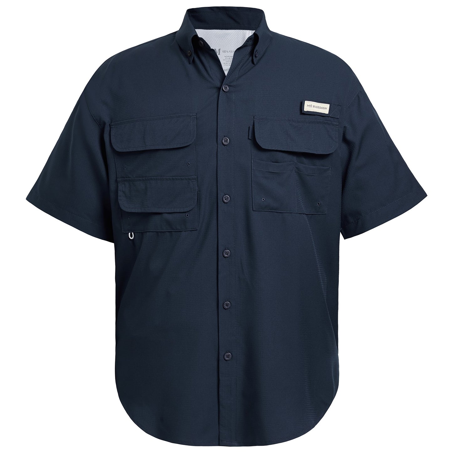 Camisa Social Masculina Pesca Bassdash UPF 50 Botão Manga Curta Tecido Exterior