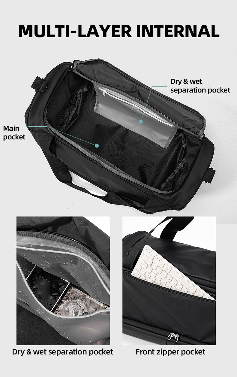 Travel Duffel Handbag Dry Wet Outdoor Business Trip Short Distance Shoulder Bag Large Fitness Gym Yoga Sports Luggage Tote Pack