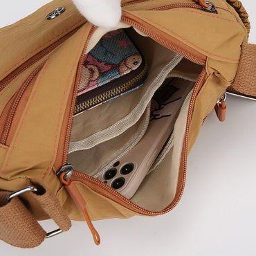 2025 Women's Crossbody Bag Lightweight Waterproof Nylon Shoulder Bag Multi-pocket Fashion Handbag for Women Casual Purse