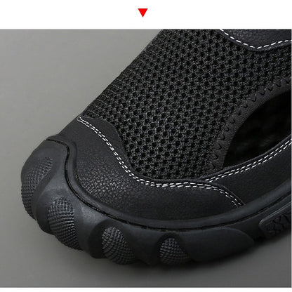 Outdoor Trendy Sandals Summer Mesh Hollow Casual Outerwear Shoes Men's Breathable Sports Shoes Beach Sandals New