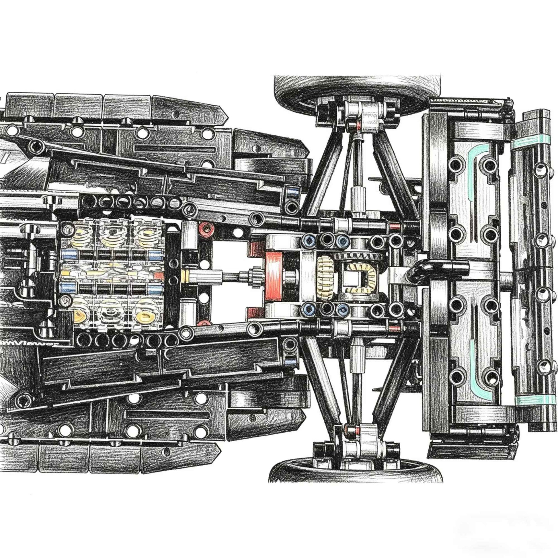 1:8 Scale Technical Performance 1432/1642PCS+ Race Car Mechanical Group Series Building Blocks Cars Bricks Model Collection Toys