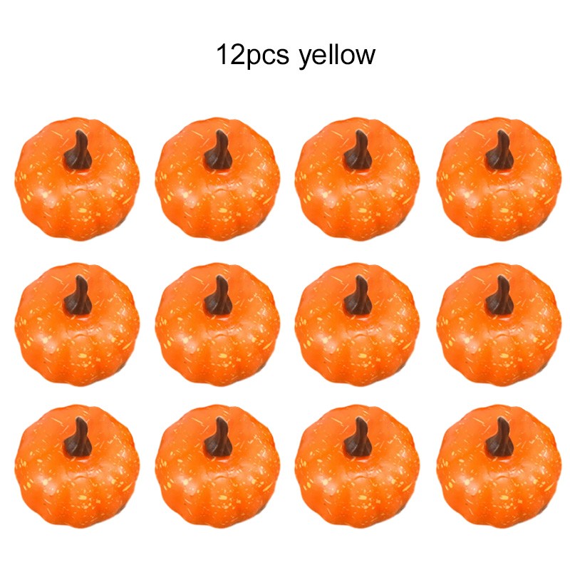 6/12pcs Simulated Pumpkin Decoration 5.5cm Vegetable Model Yellow / White Halloween Family Party Atmosphere DIY Decorations TMZ