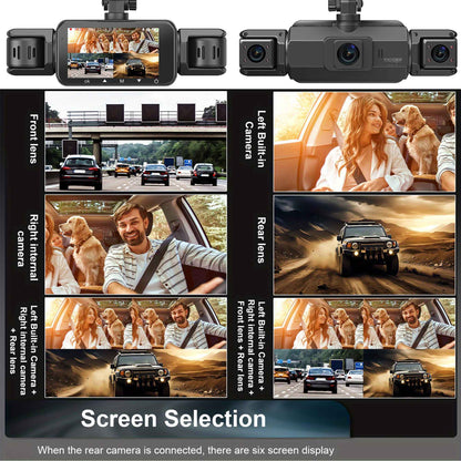 Câmera automotiva (Dashcam) 4 canais Black Box WiFi Câmera de condução FHD 1080P Visão Noturna Gravação em Loop adiciona kit de fiação acessórios automotivos