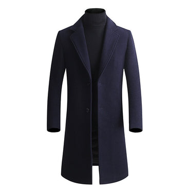 Woolen overcoat for men, fashionable middle-aged mid-length business casual windbreaker, men's woolen coat