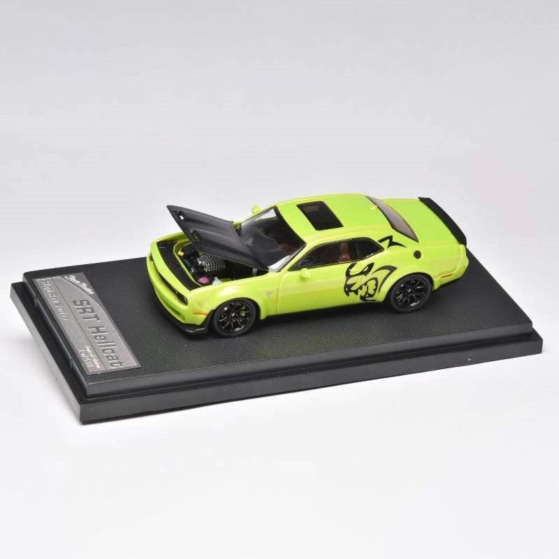 Novo Dodge Challenger Srt Hellcat Carro De Brinquedo Miniatura 1:64 Simulação Liga Abre Capô Presente Para Crianças
