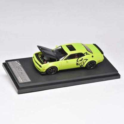 Novo Dodge Challenger Srt Hellcat Carro De Brinquedo Miniatura 1:64 Simulação Liga Abre Capô Presente Para Crianças