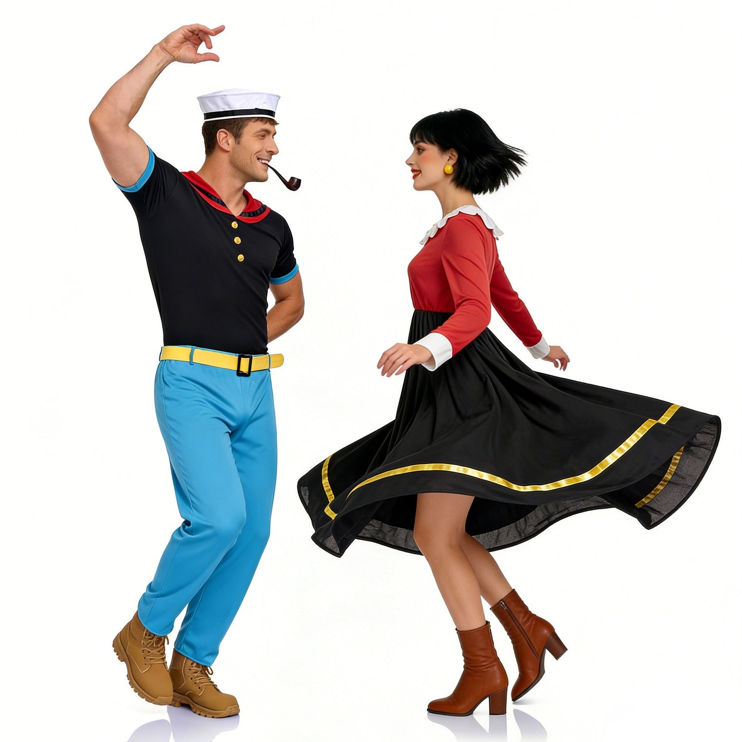 Classic Cartoon Popeye the Sailor Cosplay Costume With Hat Funny RolePlay Outfits For Men WOman Takerlama