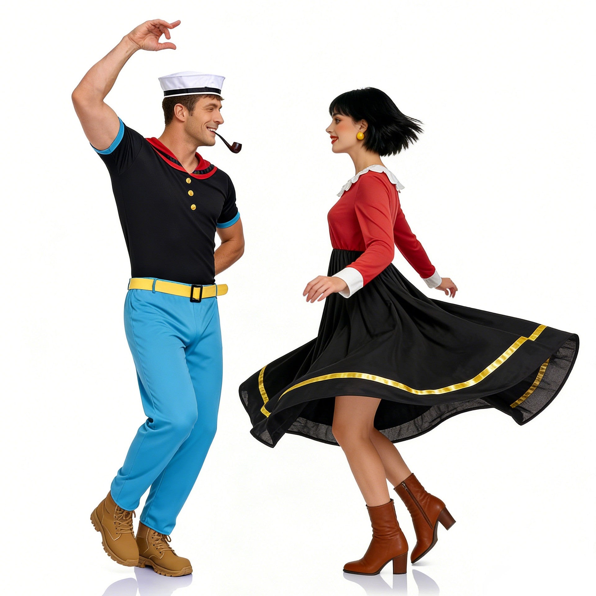 Classic Cartoon Popeye the Sailor Cosplay Costume With Hat Funny RolePlay Outfits For Men WOman Takerlama