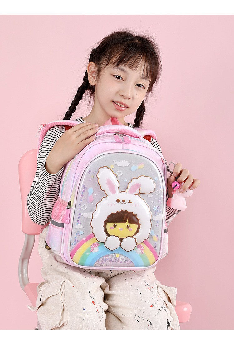 Mochila escolar de unicórnio para estudantes do ensino fundamental, mochila fofa e leve para crianças do 1º ao 5º ano, mochila de grande capacidade