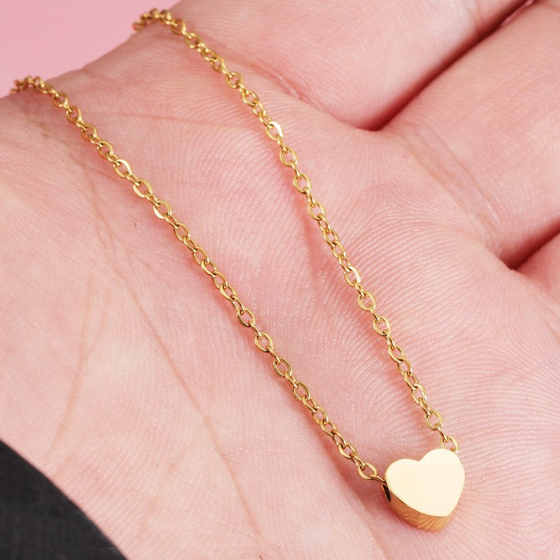 Novos Colares Minimalistas Femininos Gargantilha Coração Pequeno AMOR Colares Delicados Joias da Moda Praia Verão Collares Bijoux