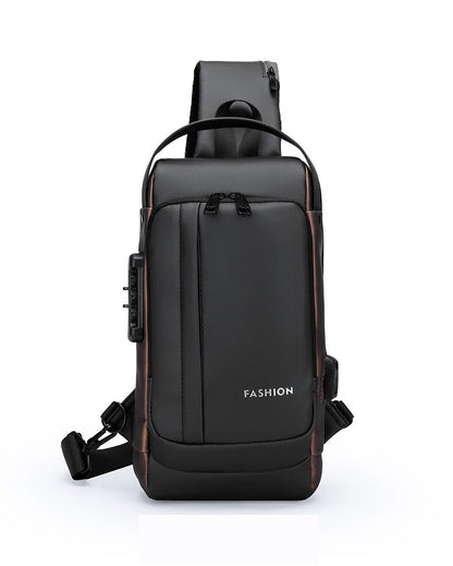 Large Capacity Multifunction Shoulder Crossbody Bag Messenger Chest Sling Travel Pack for Male Men Usb Waterproof Sports Running