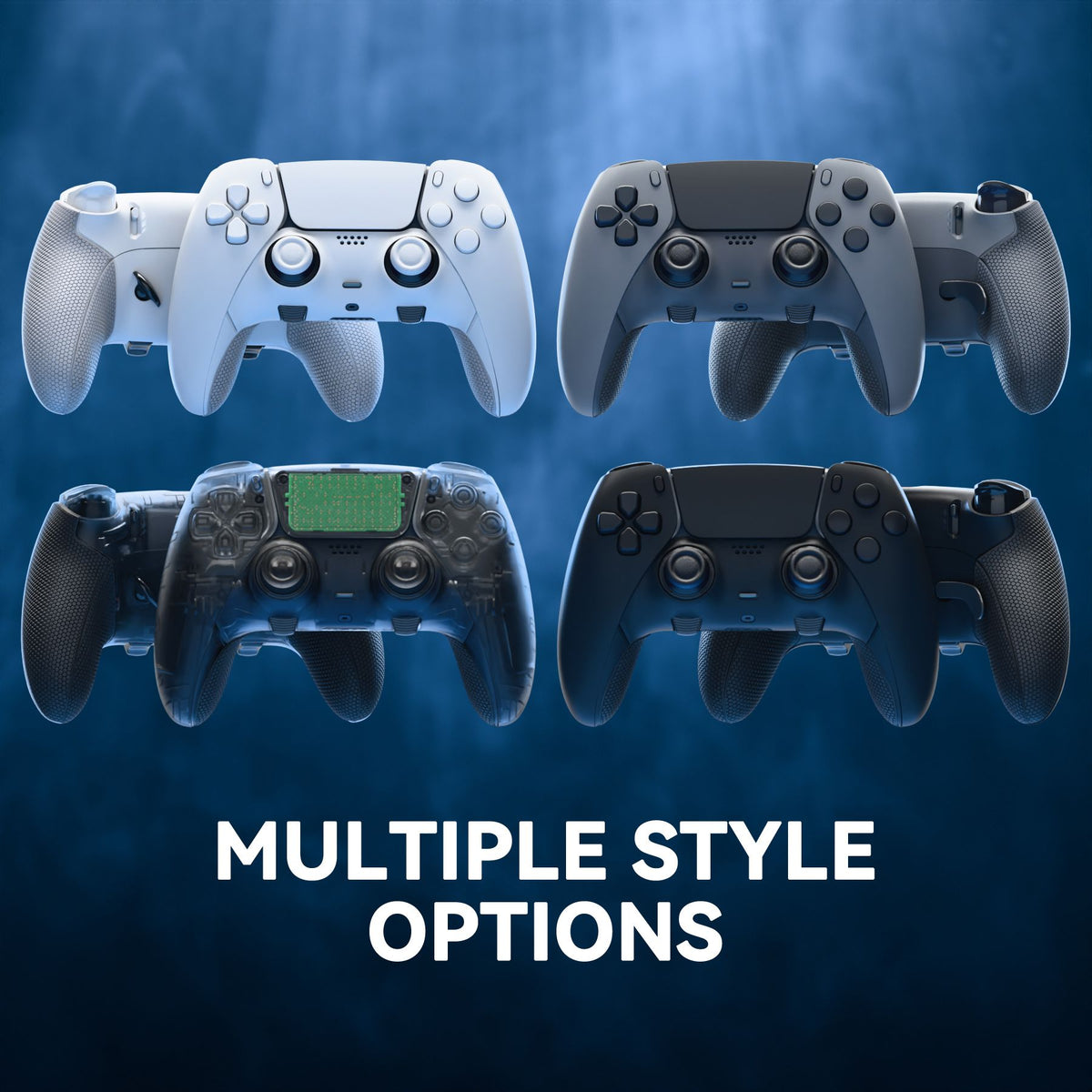 eXtremeRate Beyond-ARC Full Set Shell & Buttons for ps5 Edge Controller, Rubberized Grip Back Plate, Faceplate, Clip Shell